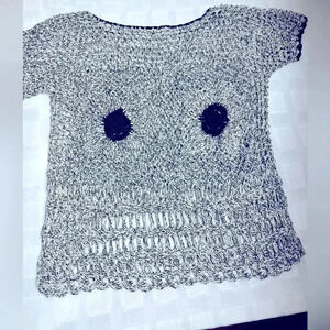 🔥6/$20. Rare unique Crochet/knitmedium grey black white